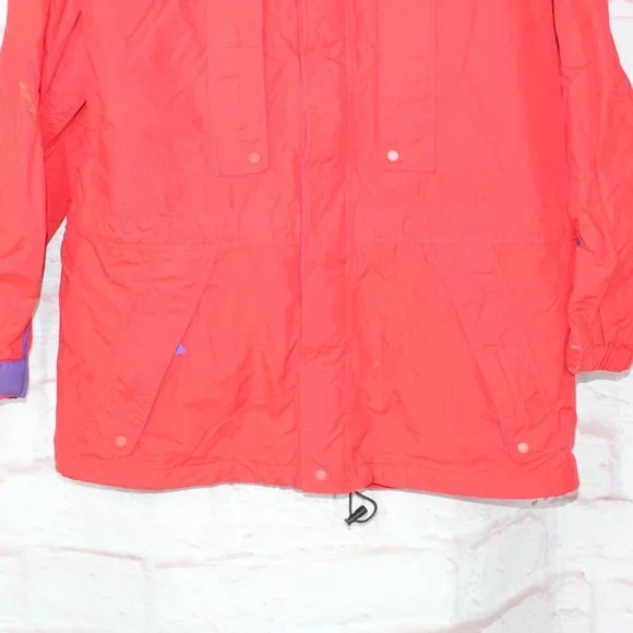 Patagonia Red Nylon Blend Lined Full Zip Windbreaker Hiking Jacket Size M - Picture 3 of 10